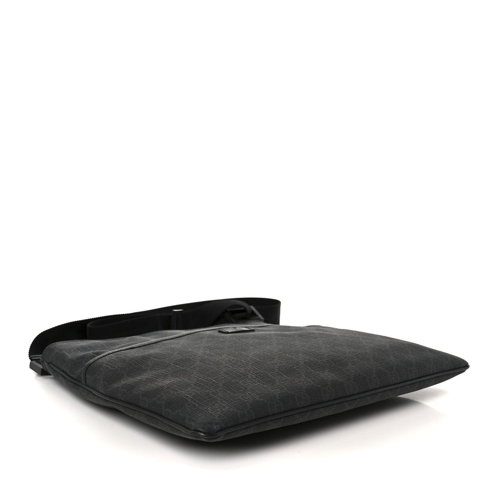 GG Plus Monogram Medium Flat Messenger Bag Black