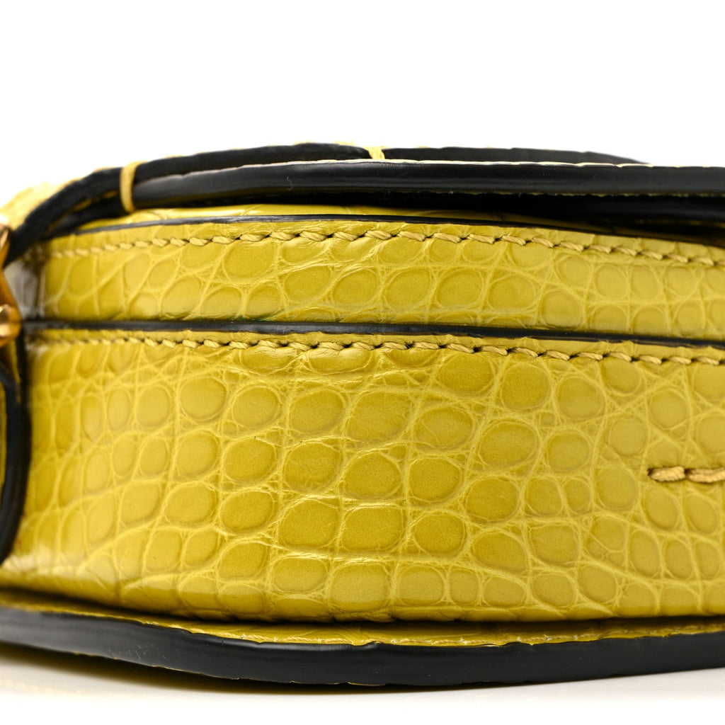 Alligator Bridle Micro Satchel Lime