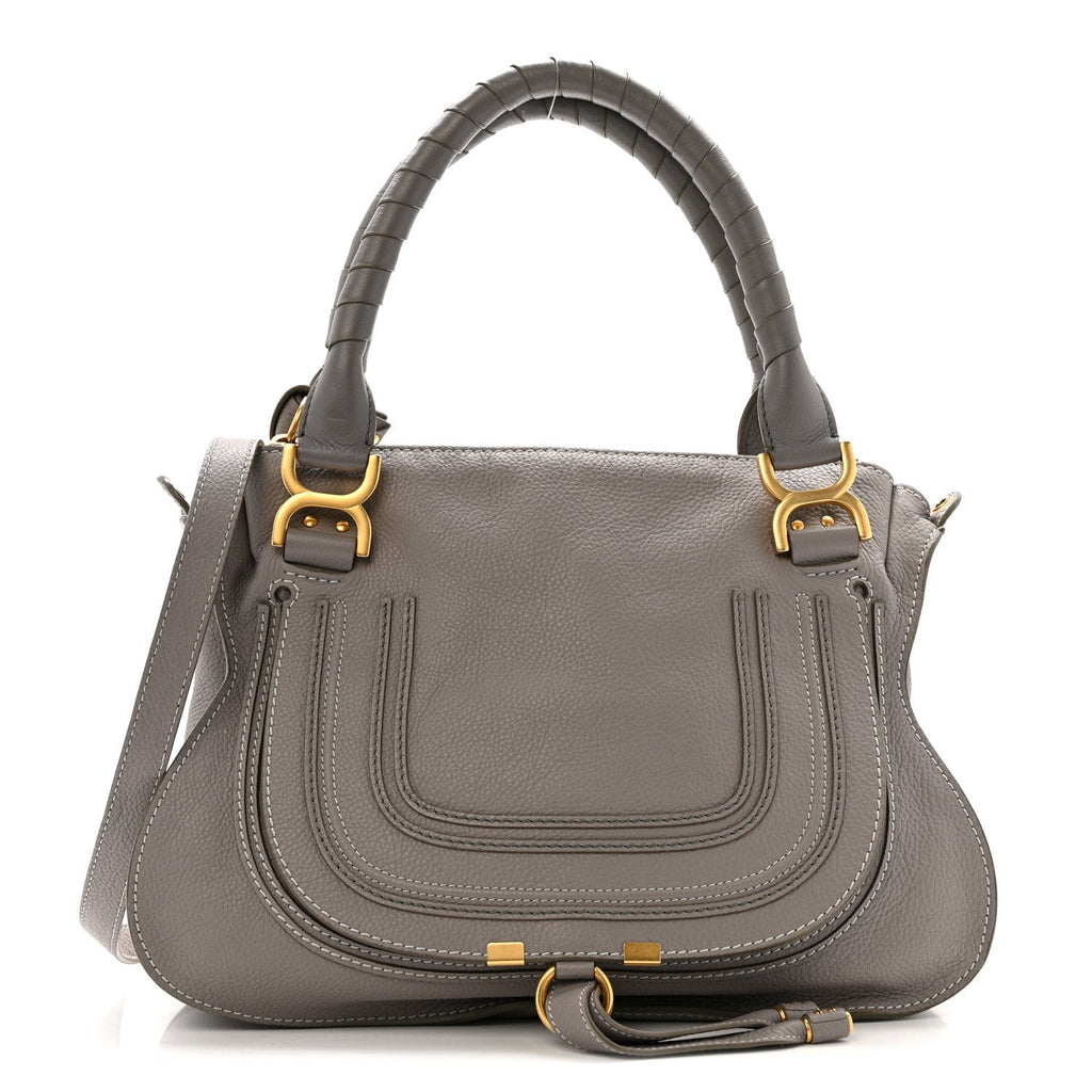 Calfskin Medium Marcie Satchel Cashmere Grey