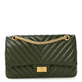 Aged Calfskin Chevron Quilted 2.55 Reissue 225 Flap Green