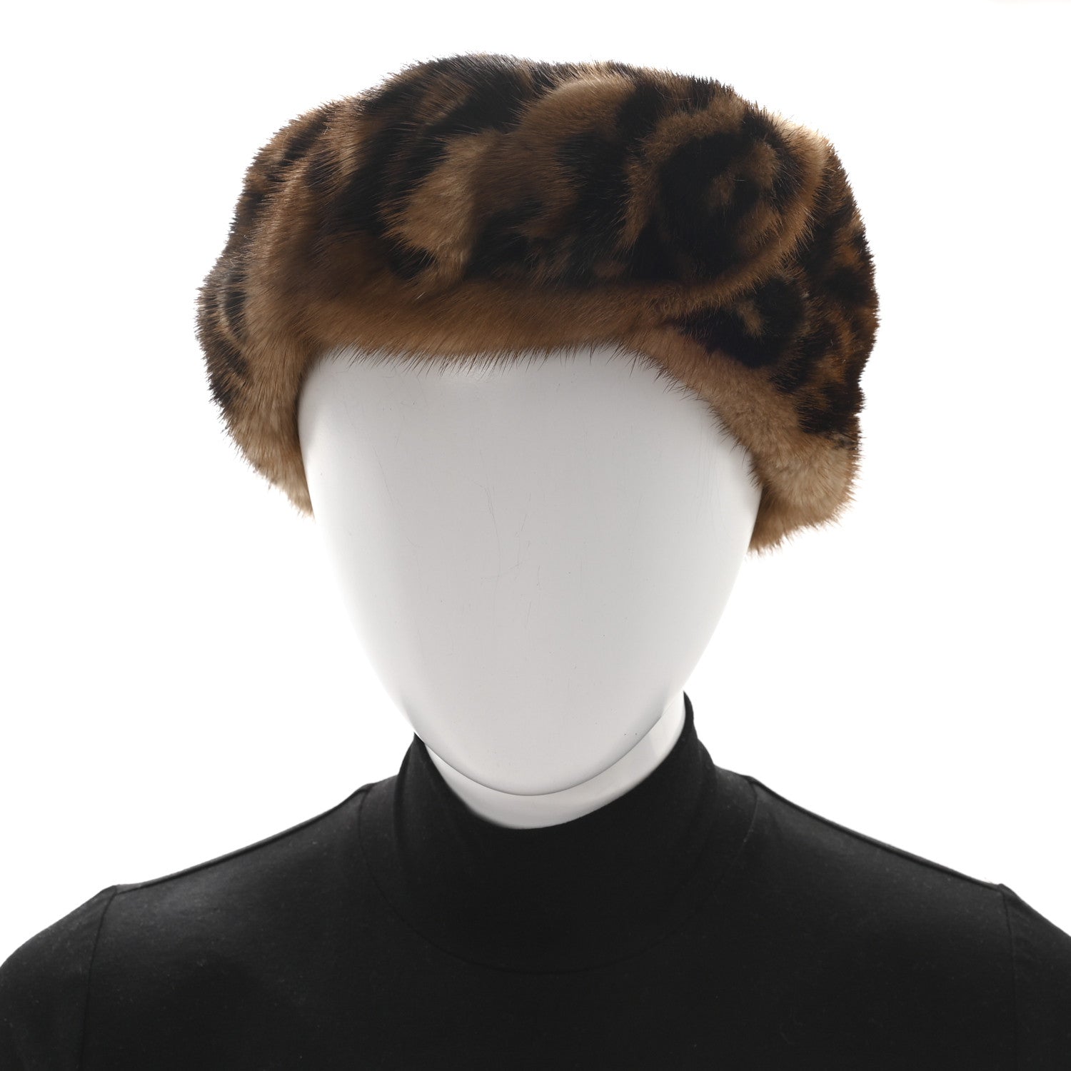 Mink Fur FF Logo Headband M Tobacco