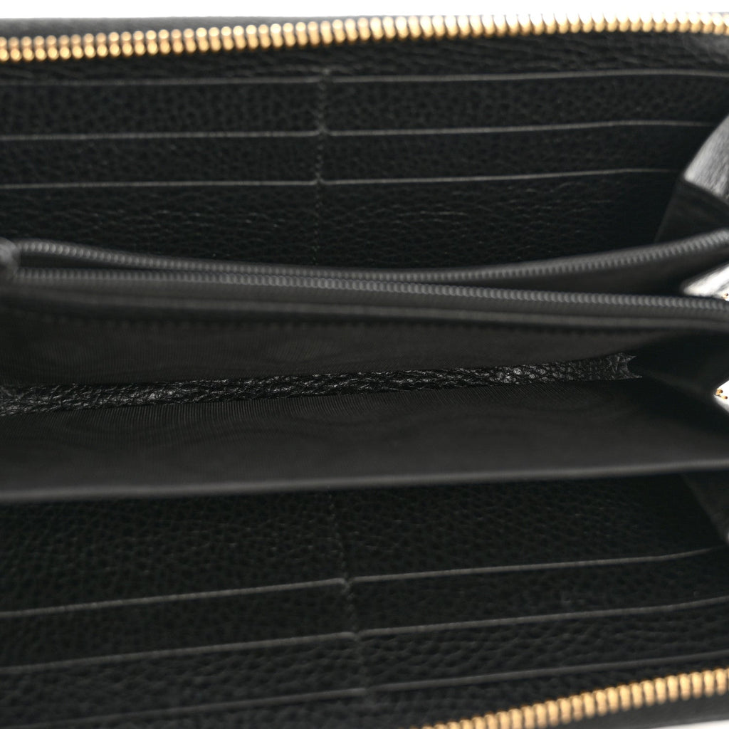 Dollar Calfskin GG Marmont Zip Around Wallet Black