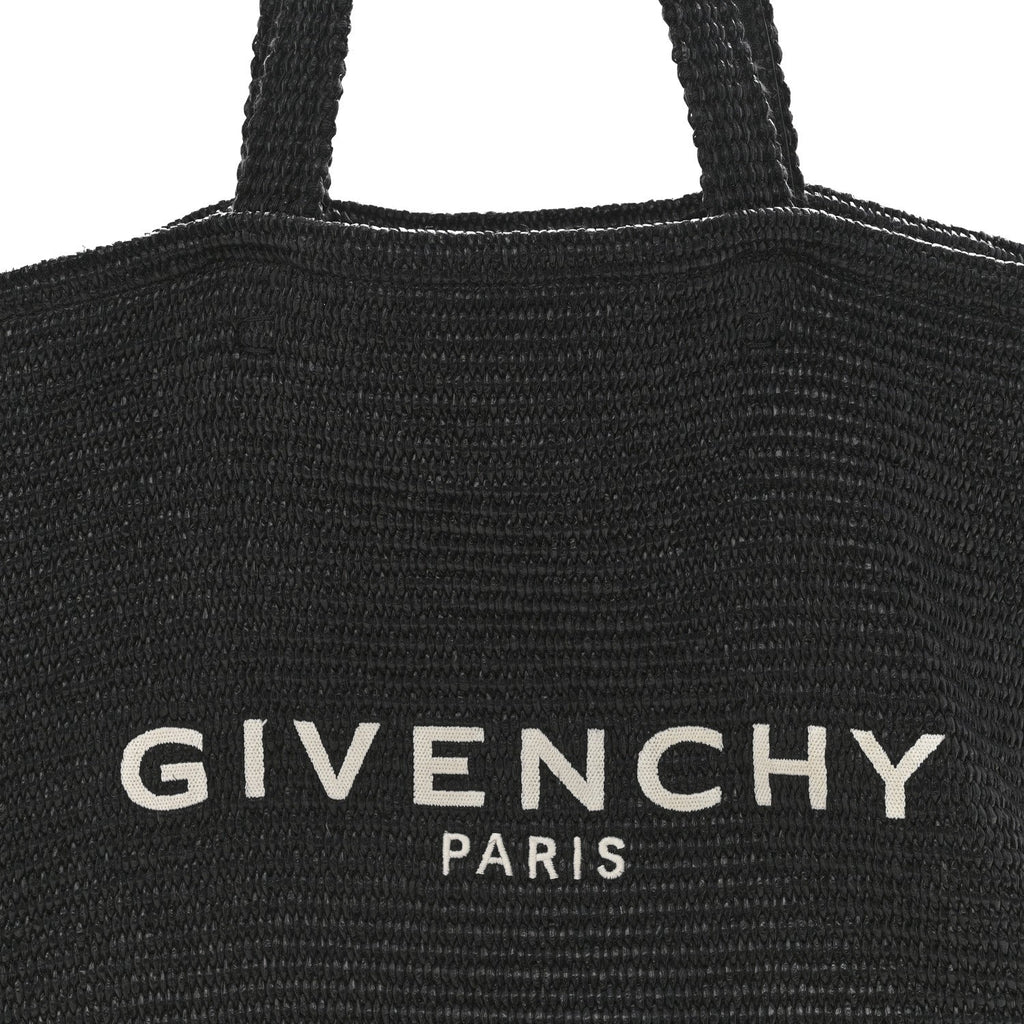 Raffia Large G Shopping Tote Black