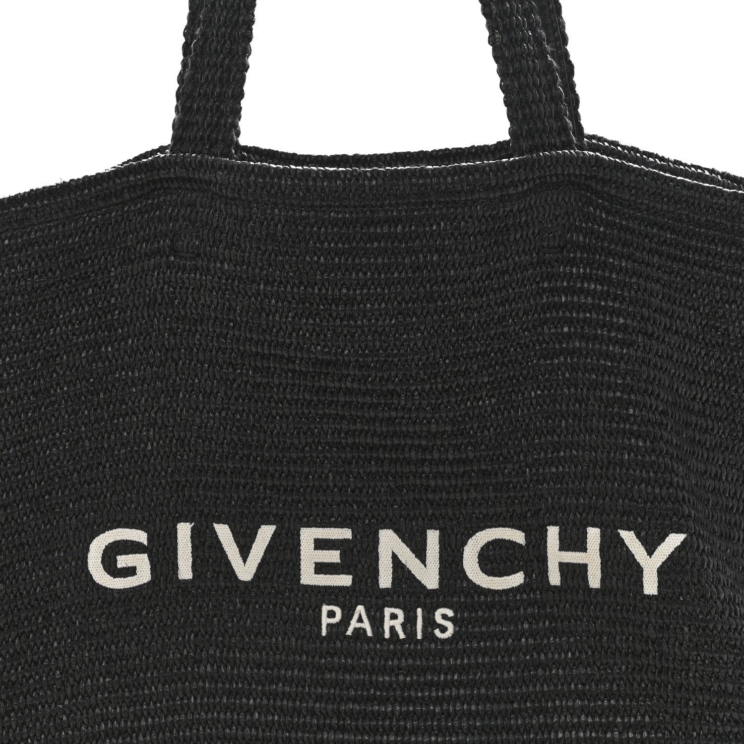 Raffia Large G Shopping Tote Black