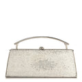 Swarovski Crystal Top Handle Minaudiere Clutch Silver