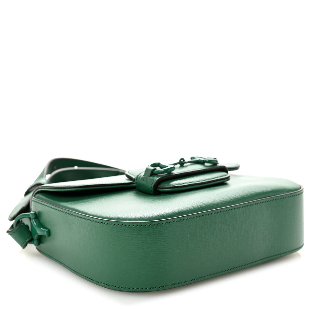 Azalea Calfskin Web Monochrome Horsebit 1955 Shoulder Bag Emerald