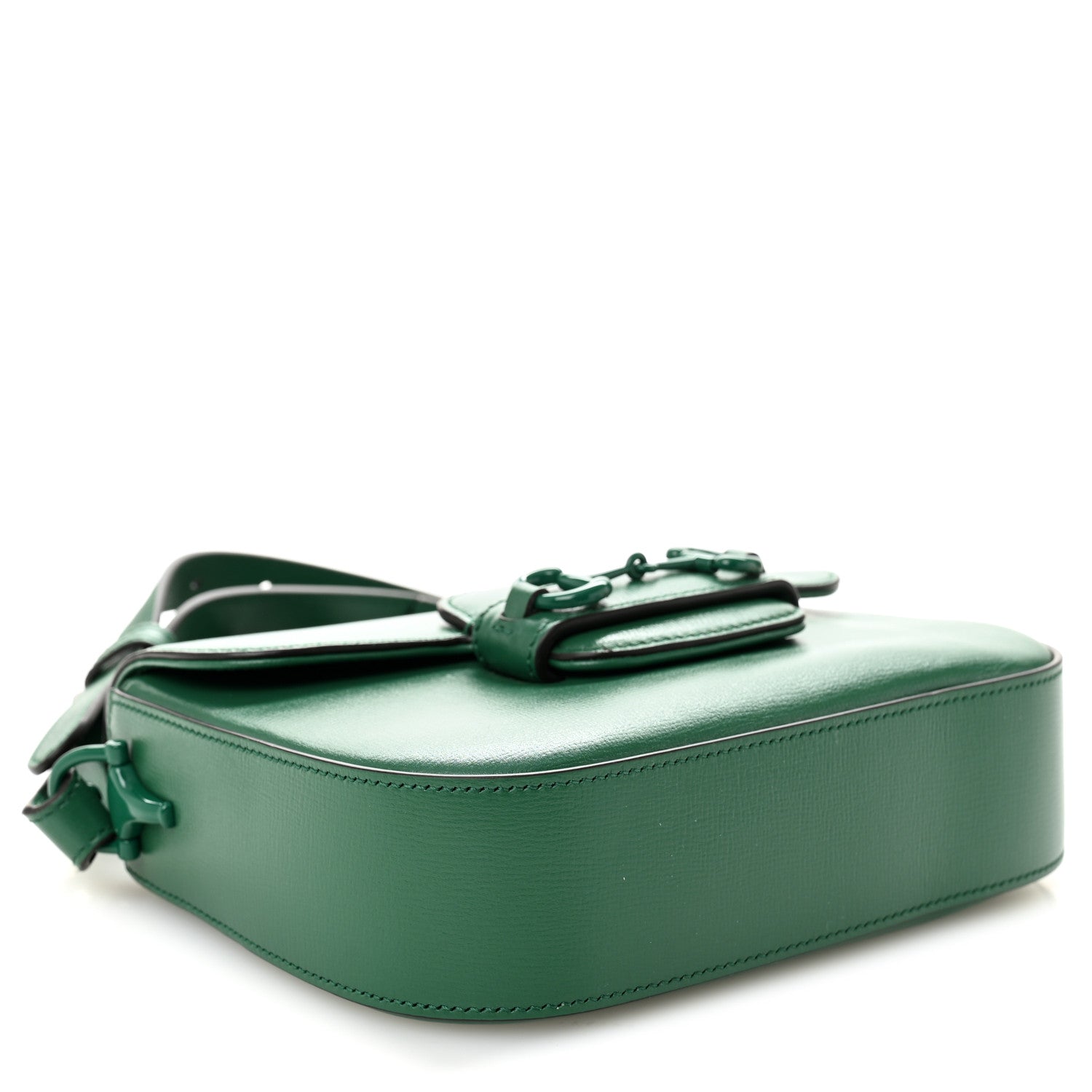 Azalea Calfskin Web Monochrome Horsebit 1955 Shoulder Bag Emerald