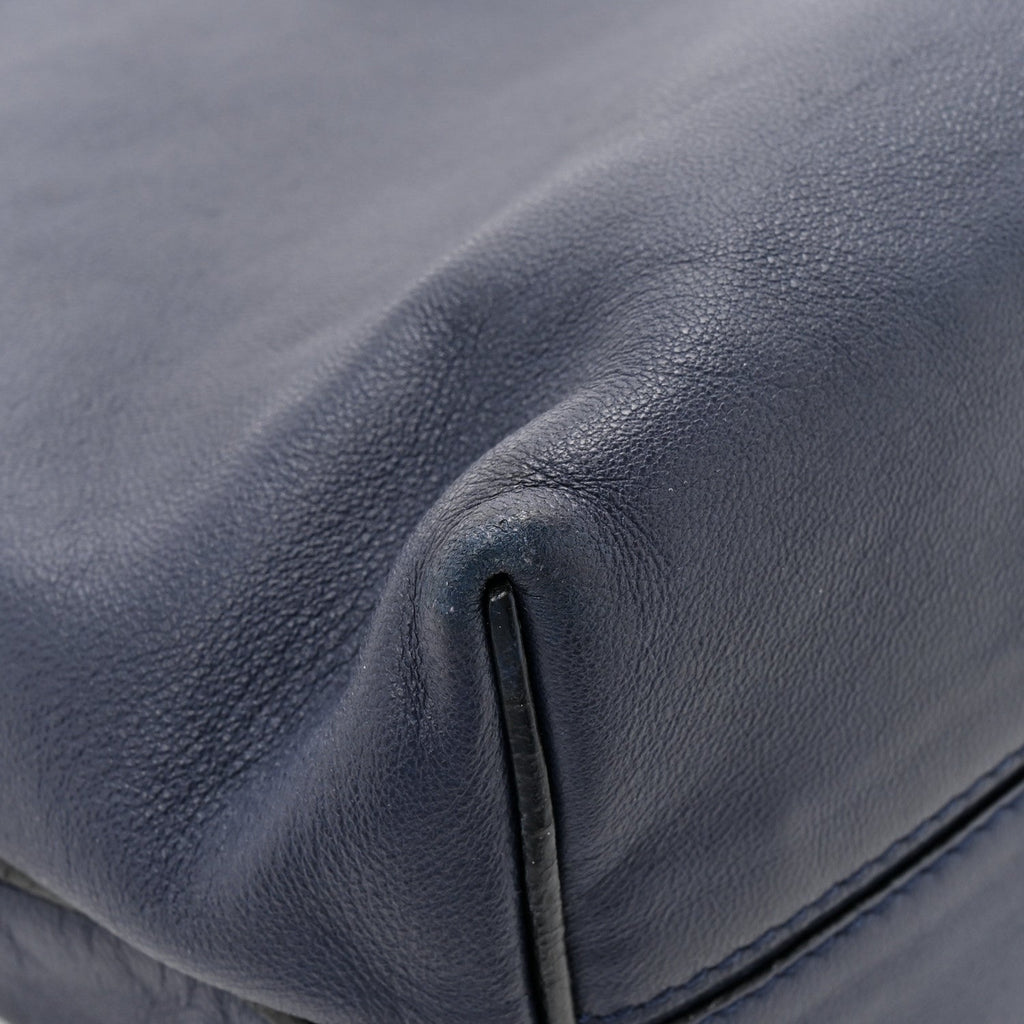 Calfskin Mini Flamenco Knot Clutch Abyss Blue