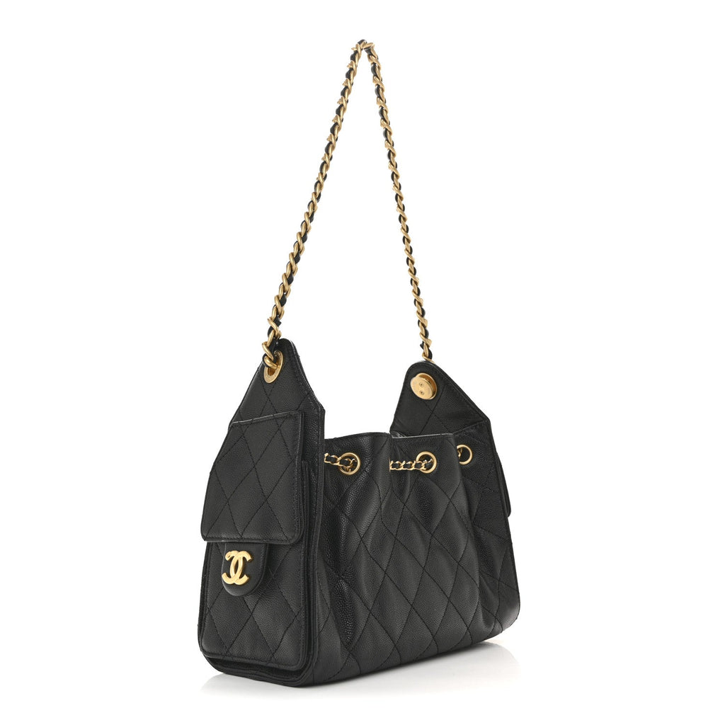 Caviar Quilted Mini Chanel 25 Handbag Black