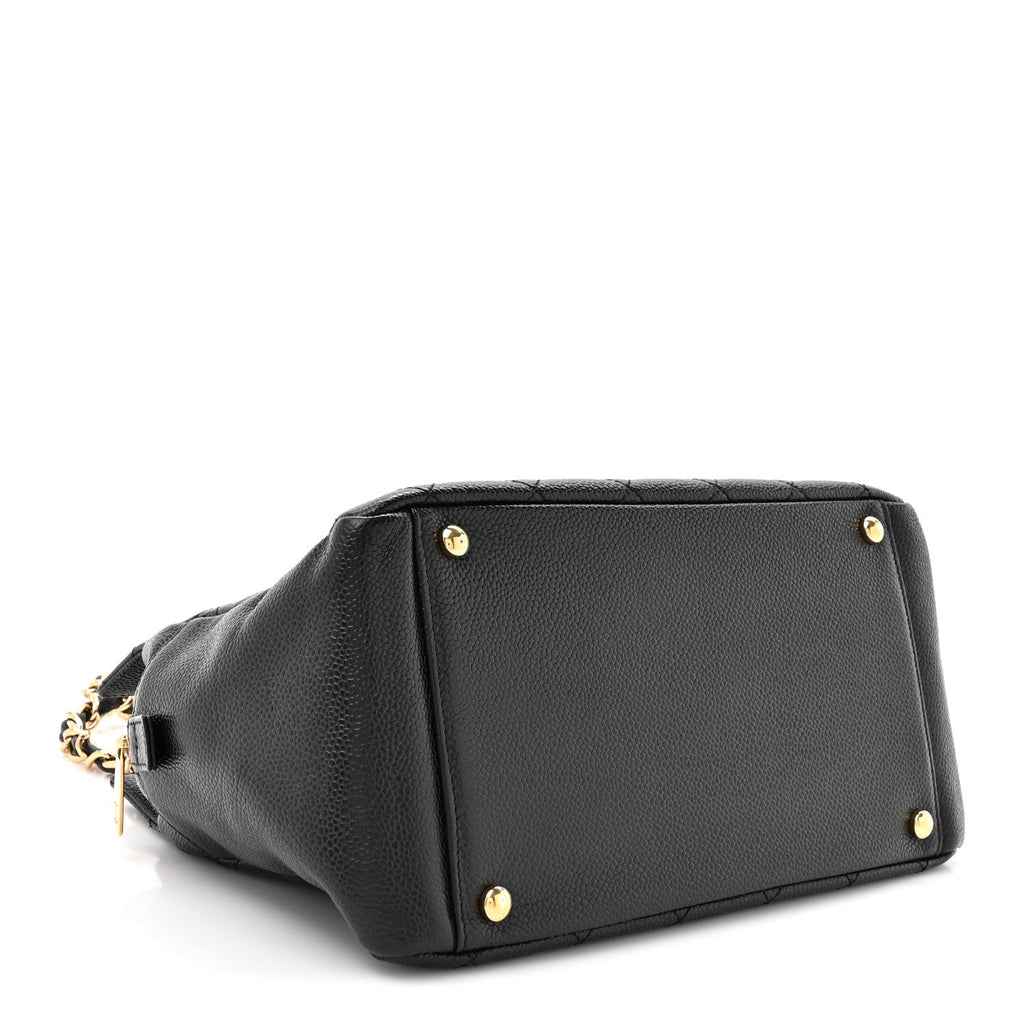 Caviar Quilted Petit Timeless Tote PTT Black