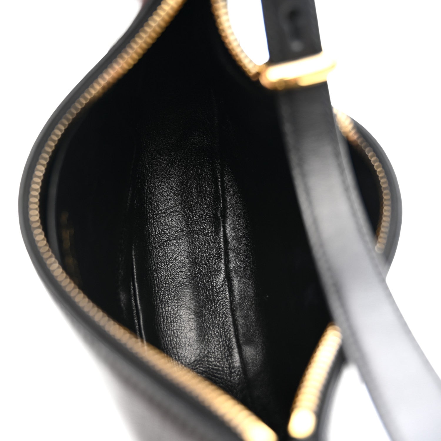 Soft Calfskin Arque Shoulder Bag Black