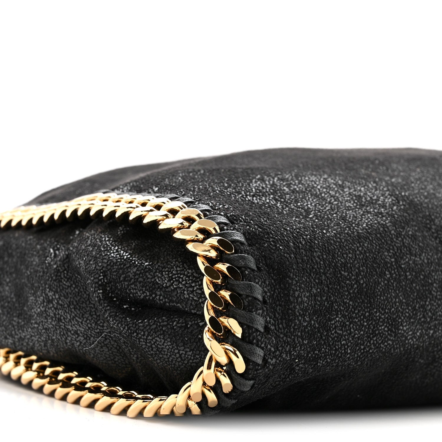 Shaggy Deer Small Falabella Fold Over Tote Black