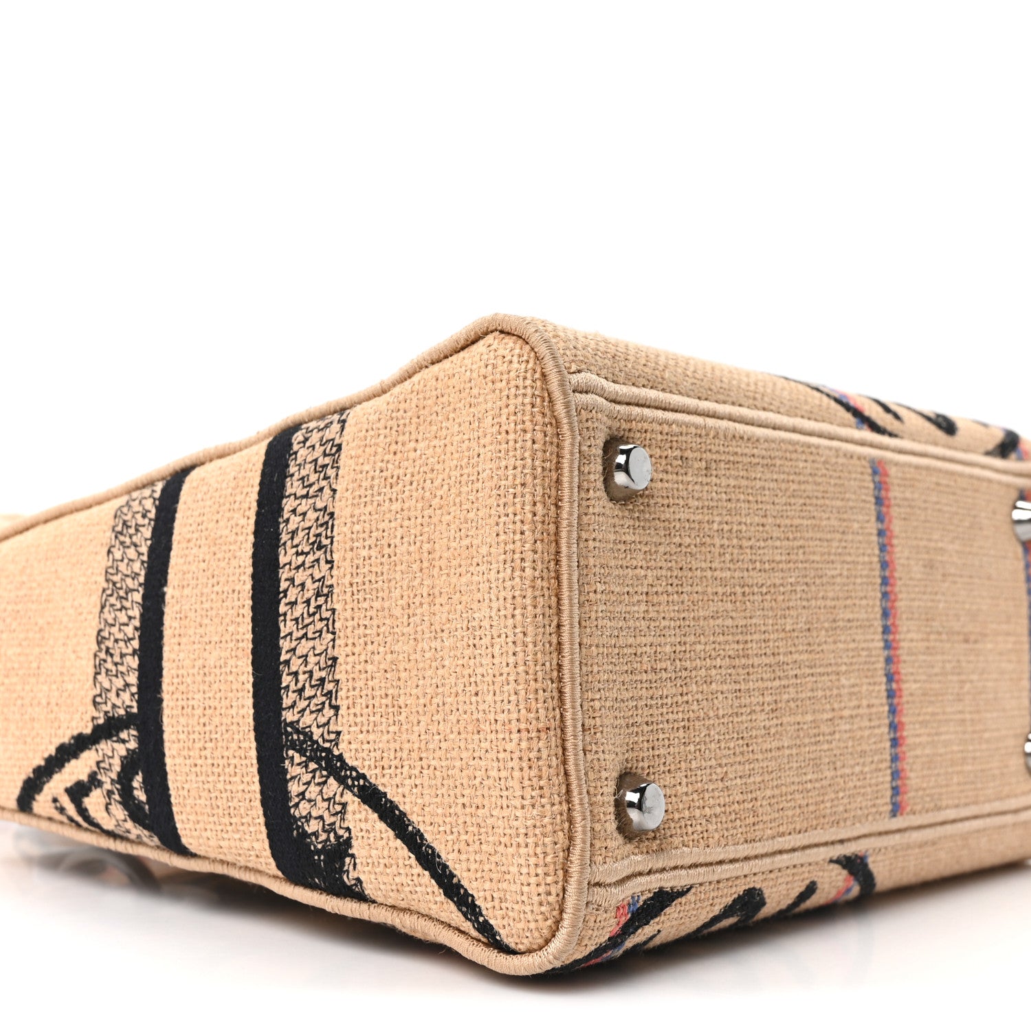 Canvas Jute Embroidered Medium Lady D-Lite Beige Multicolor