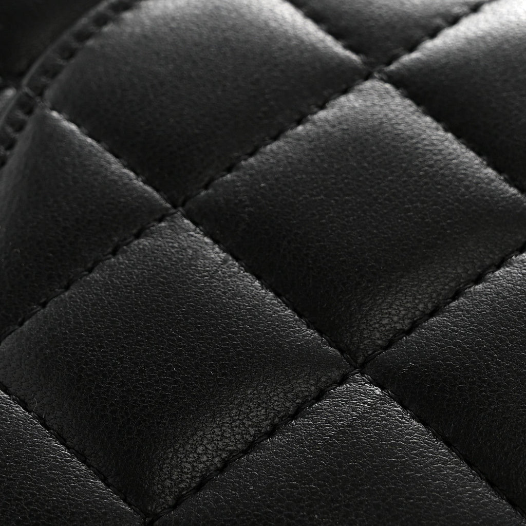 Lambskin Quilted Flap Clutch Black