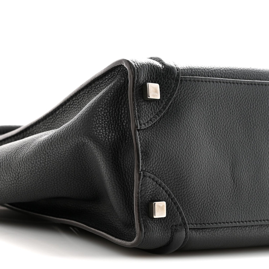 Drummed Calfskin Micro Luggage Black