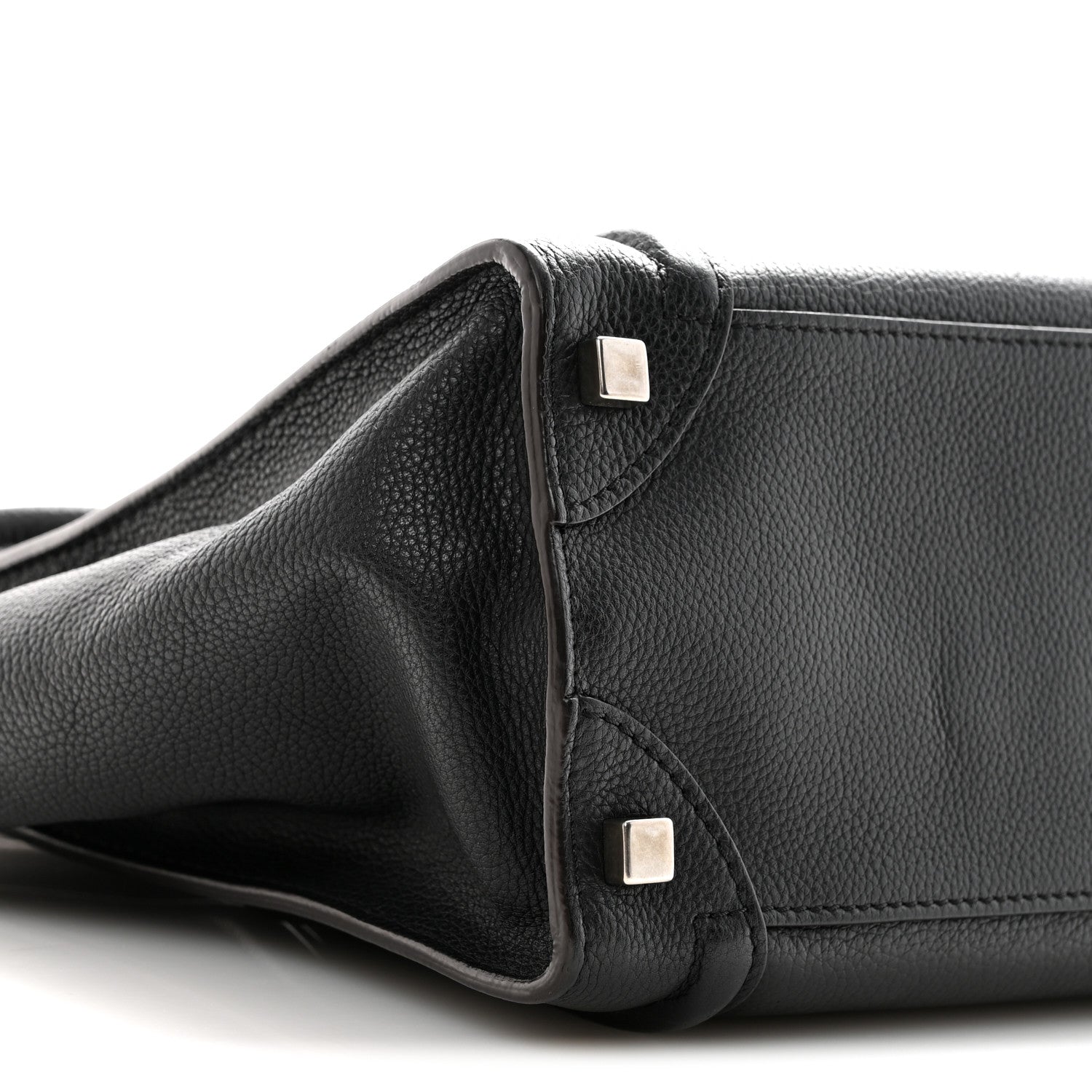 Drummed Calfskin Micro Luggage Black