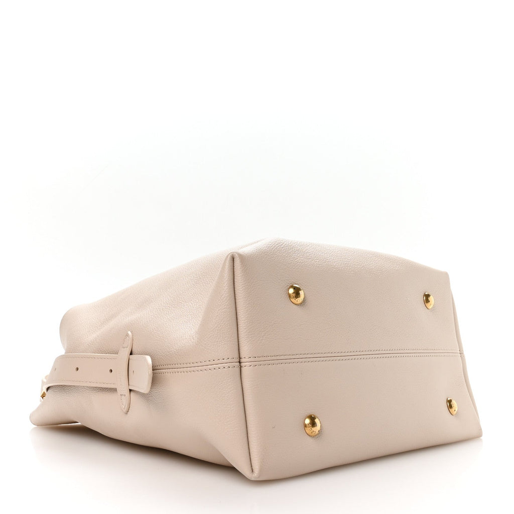 Grained Calfskin Low Key Hobo MM Limestone
