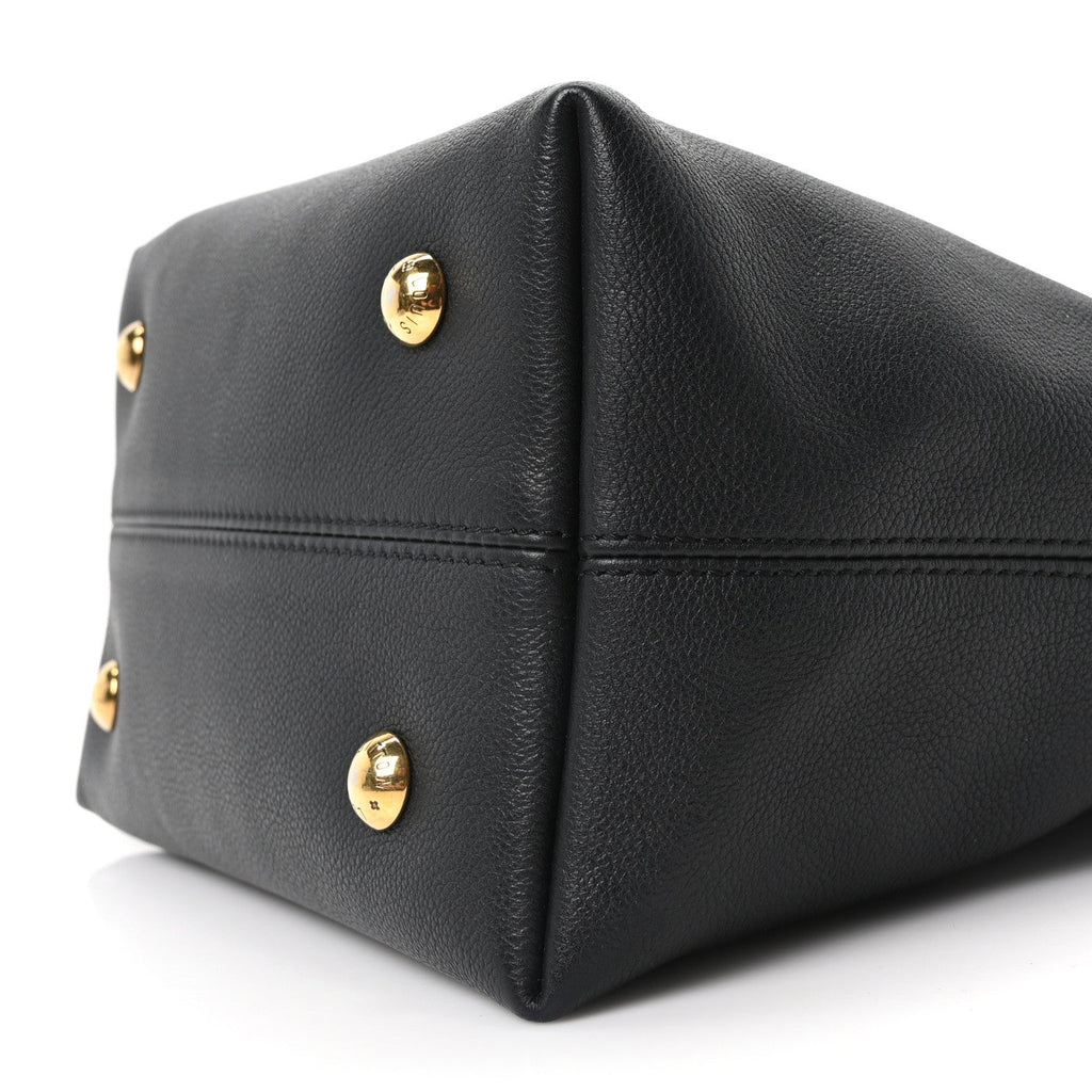 Grained Calfskin Low Key Hobo PM Black