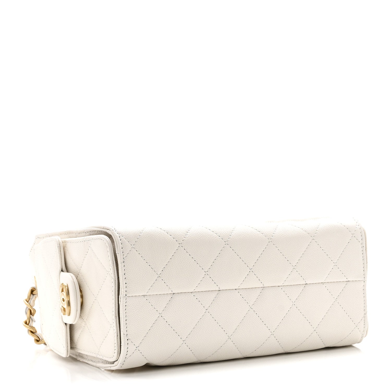 Caviar Quilted Mini Chanel 25 Handbag White
