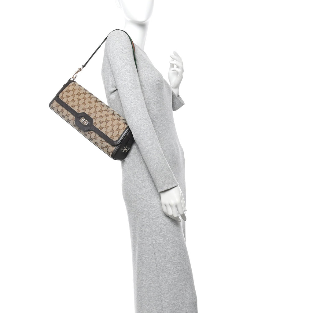 GG Monogram Medium Luce Shoulder Bag Beige Ebony
