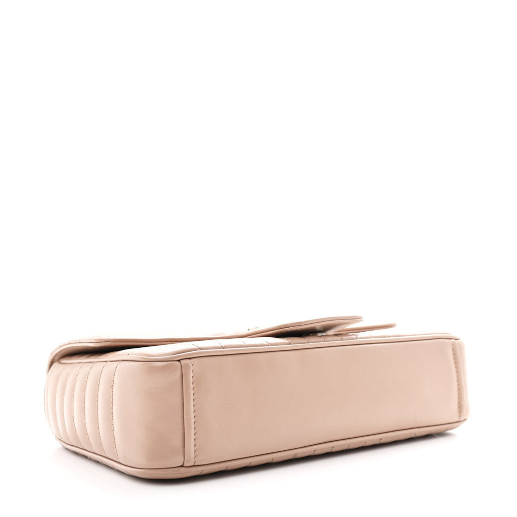 Soft Calfskin Impunture Diagramme Medium Chain Flap Shoulder Bag Cipria