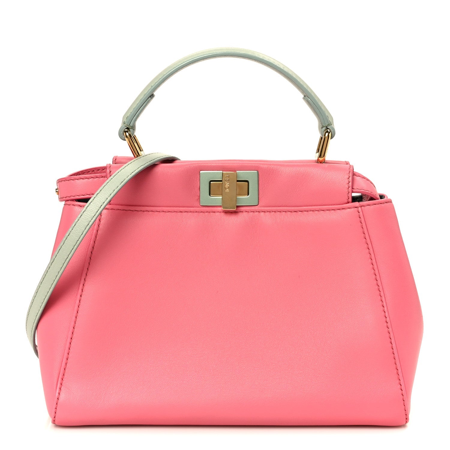 Nappa Colorblock Mini Peekaboo Iconic Satchel Rosa Fluo Oxigen Slate