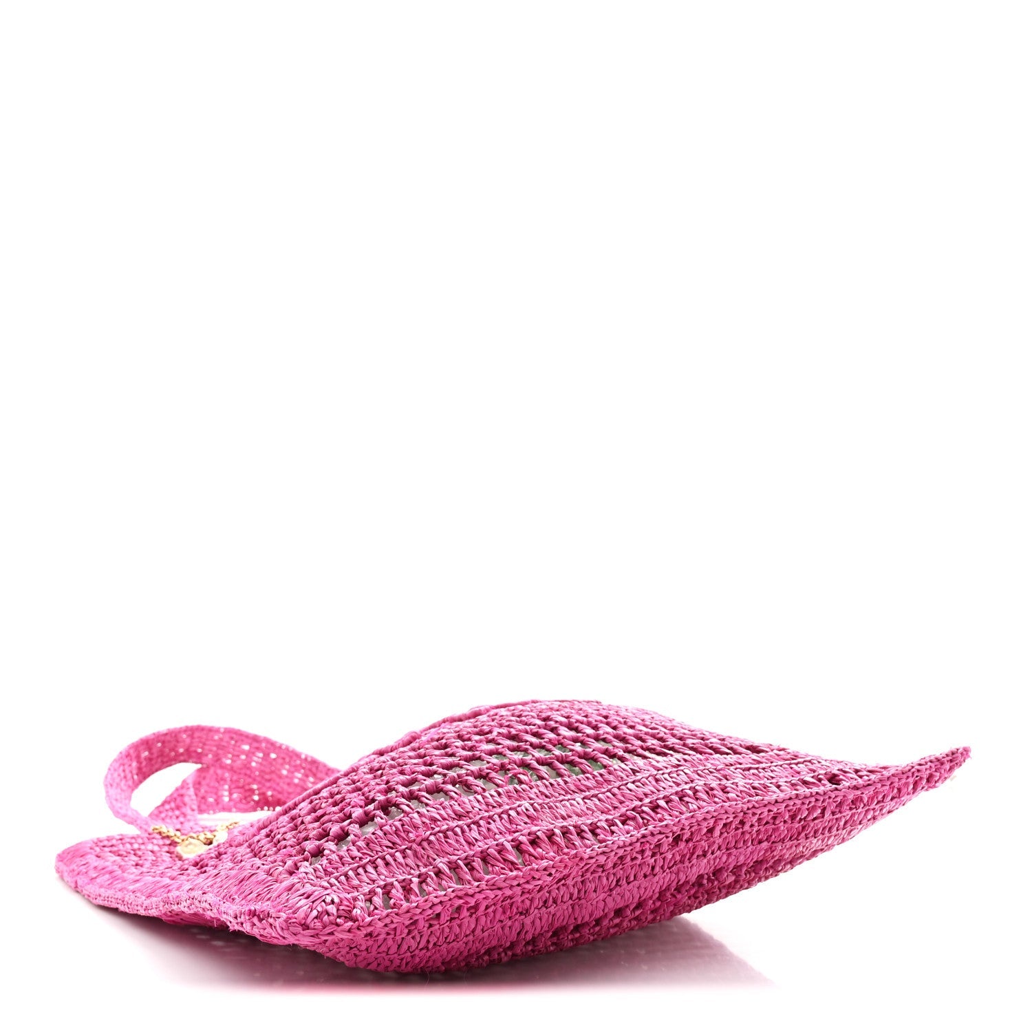 Raffia Summer Banana Tote Fuchsia Rose
