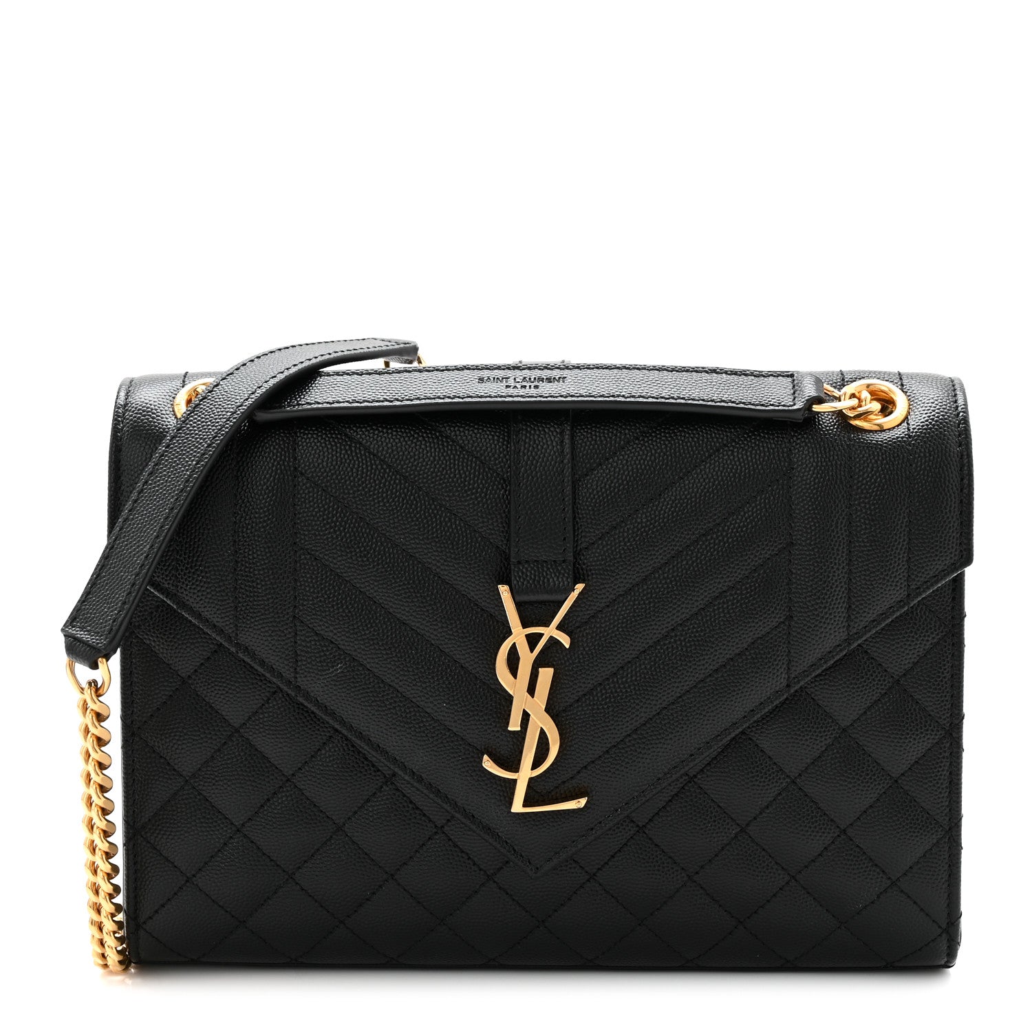 Grain De Poudre Textured Mixed Matelasse Triquilt Medium Monogram Satchel Black