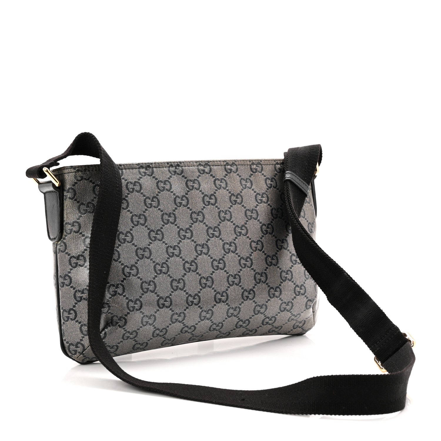 Crystal Monogram Small Flat Messenger Crossbody Navy