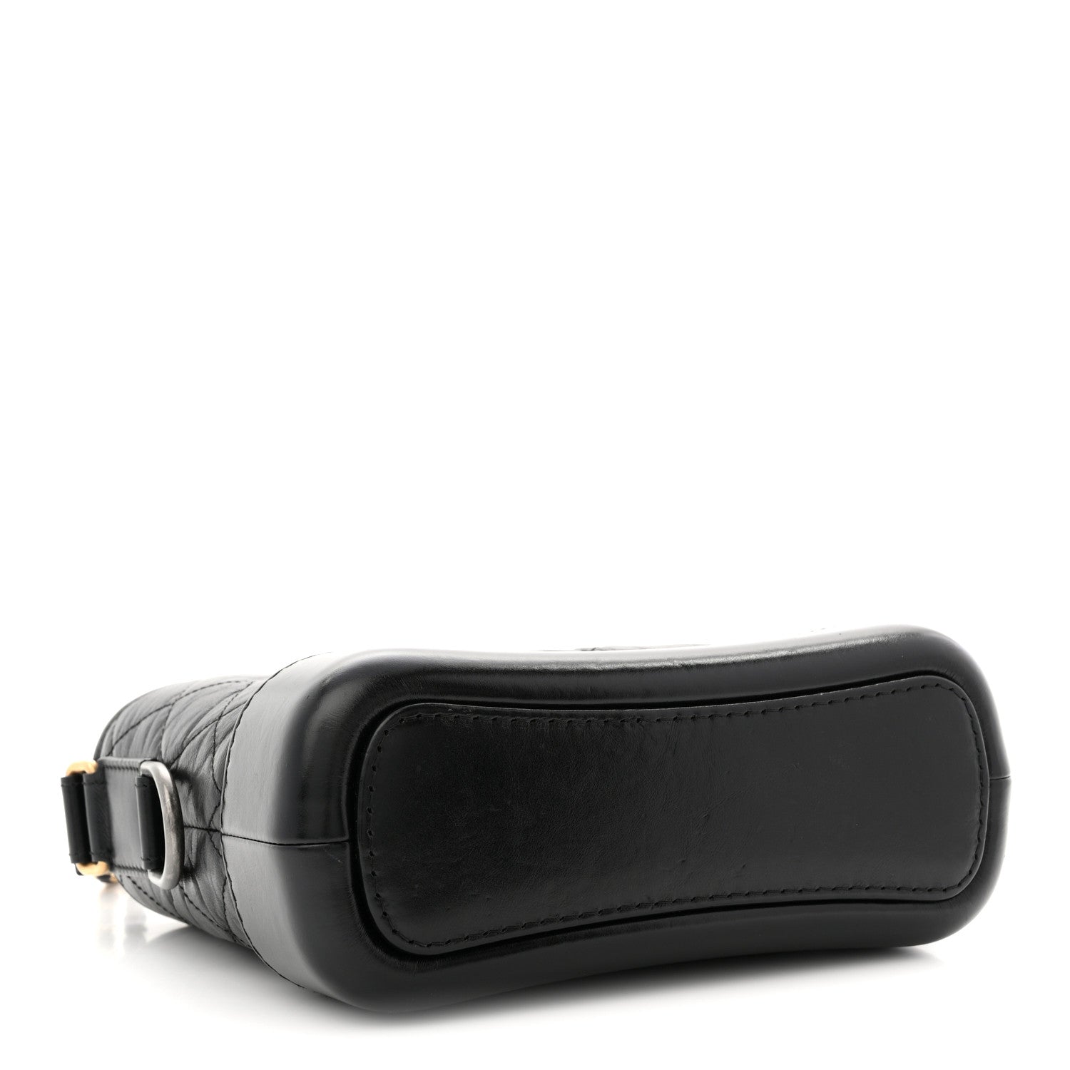 Aged Calfskin Quilted Small Gabrielle Hobo Black