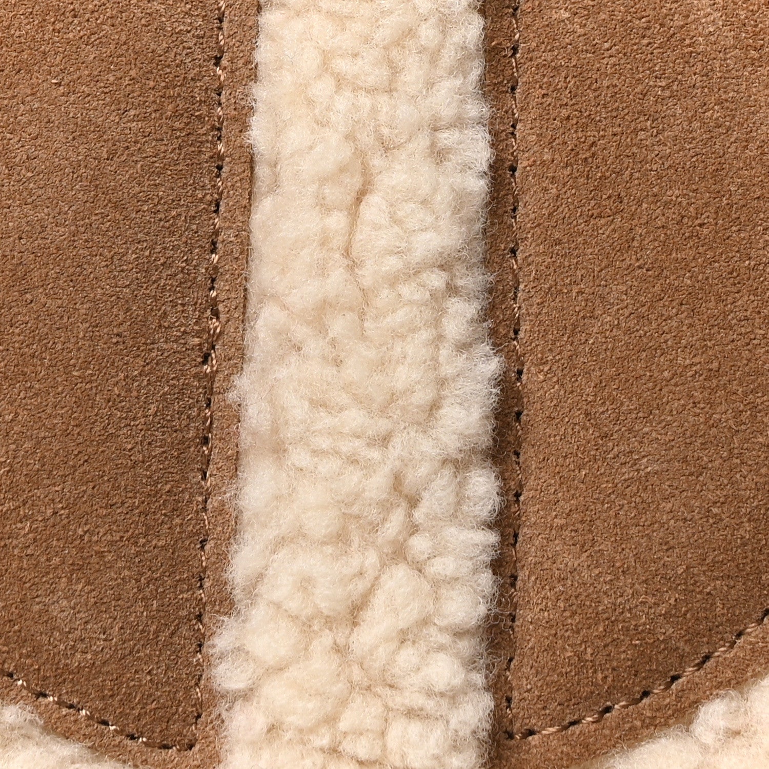 X UGG Suede Shearling Medium Shopping Bag Chestnut