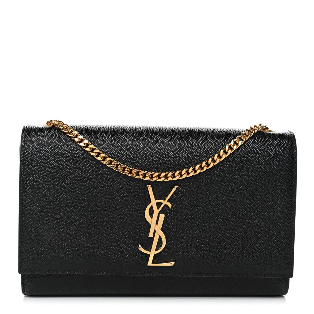 Grain De Poudre Medium Classic Monogram Kate Satchel Black