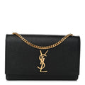 Grain De Poudre Medium Classic Monogram Kate Satchel Black