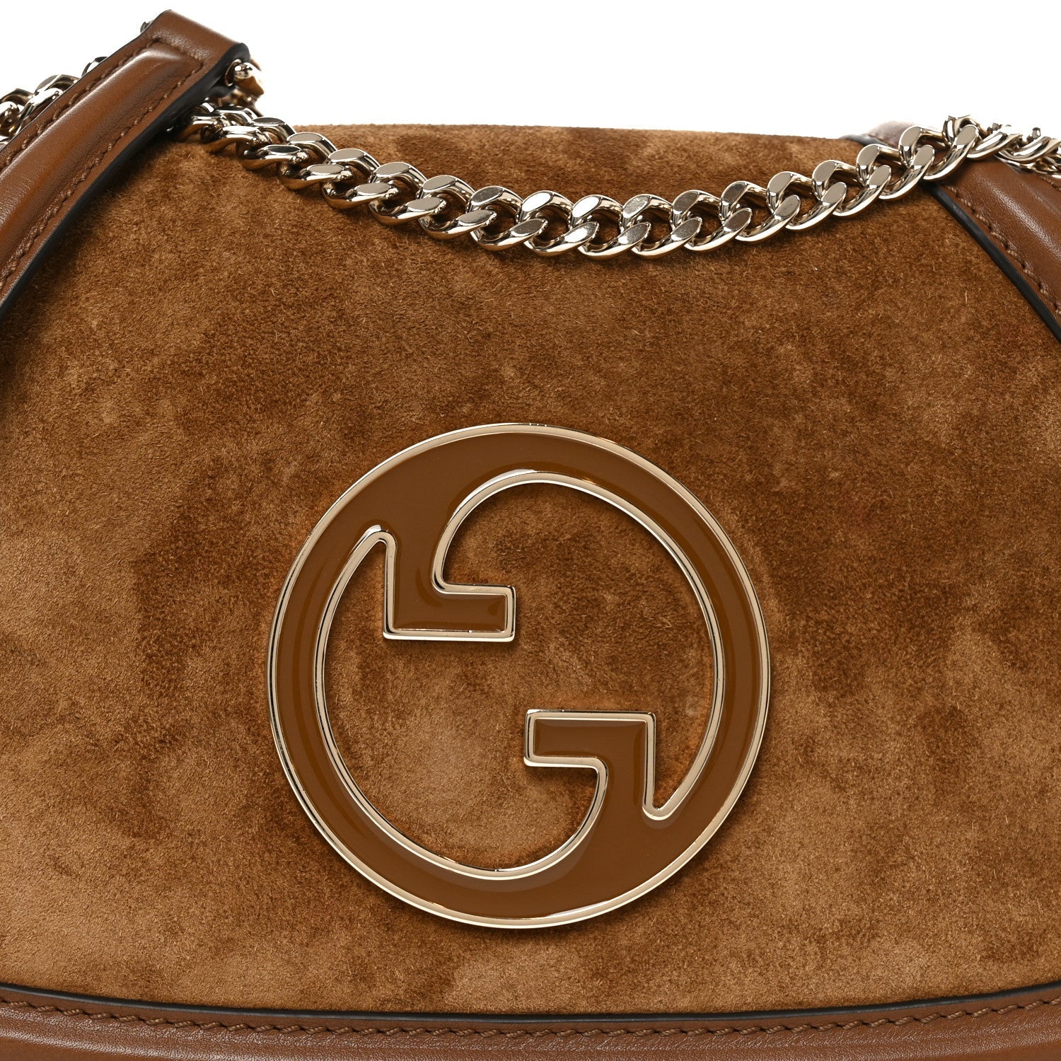 Suede Calfskin Blondie Medium Shoulder Bag Light Brown