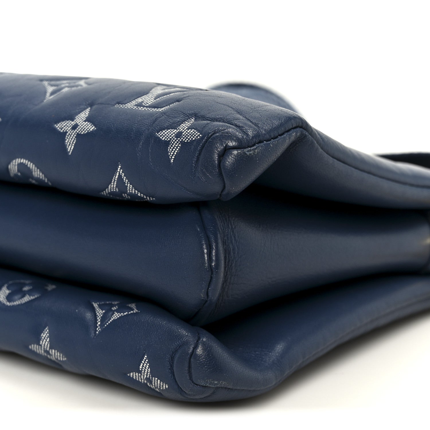 Lambskin Embossed Monogram Coussin PM Denim Blue