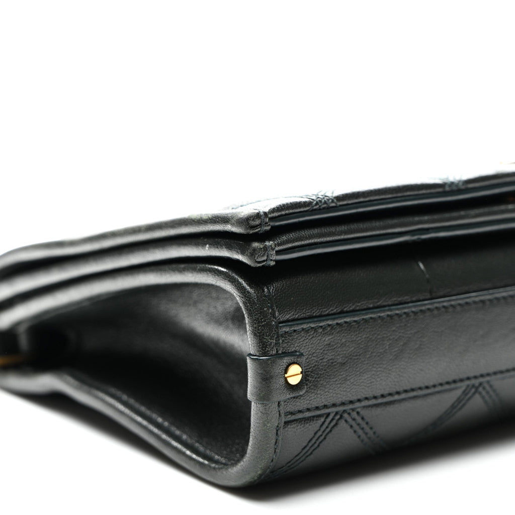 Lambskin Quilted Mini Becky Chain Bag Vert Fonce
