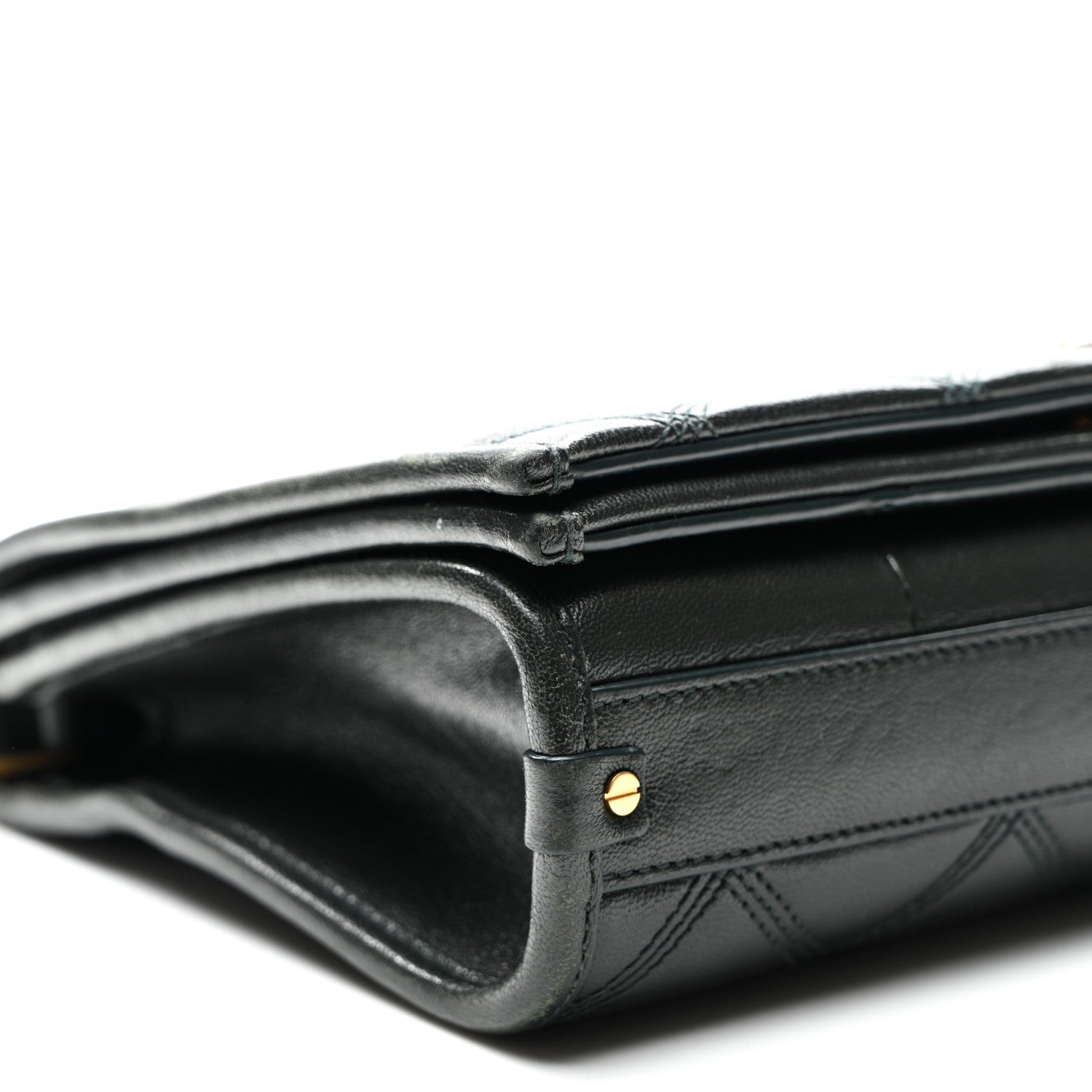 Lambskin Quilted Mini Becky Chain Bag Vert Fonce