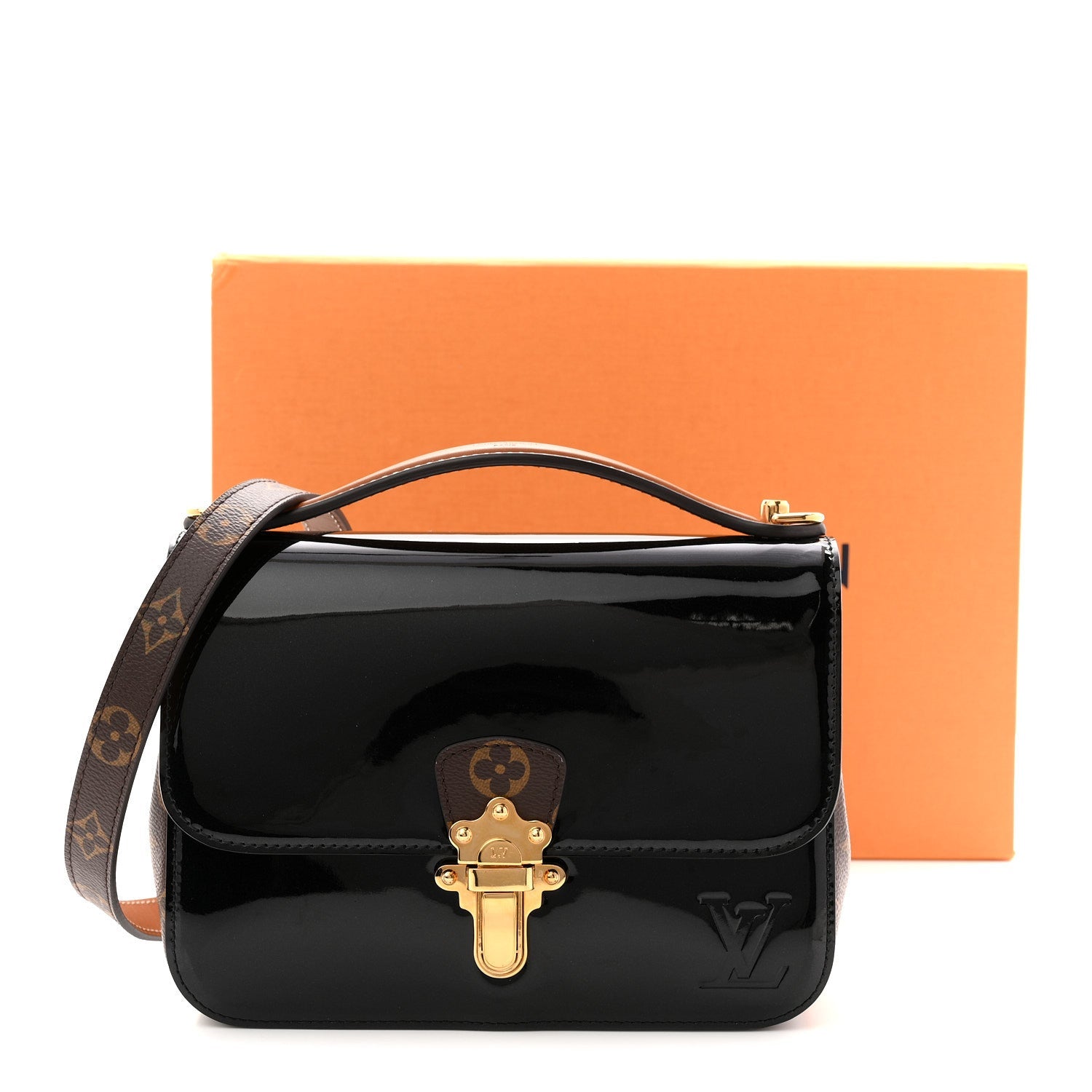 Patent Calfskin Monogram Cherrywood BB Black
