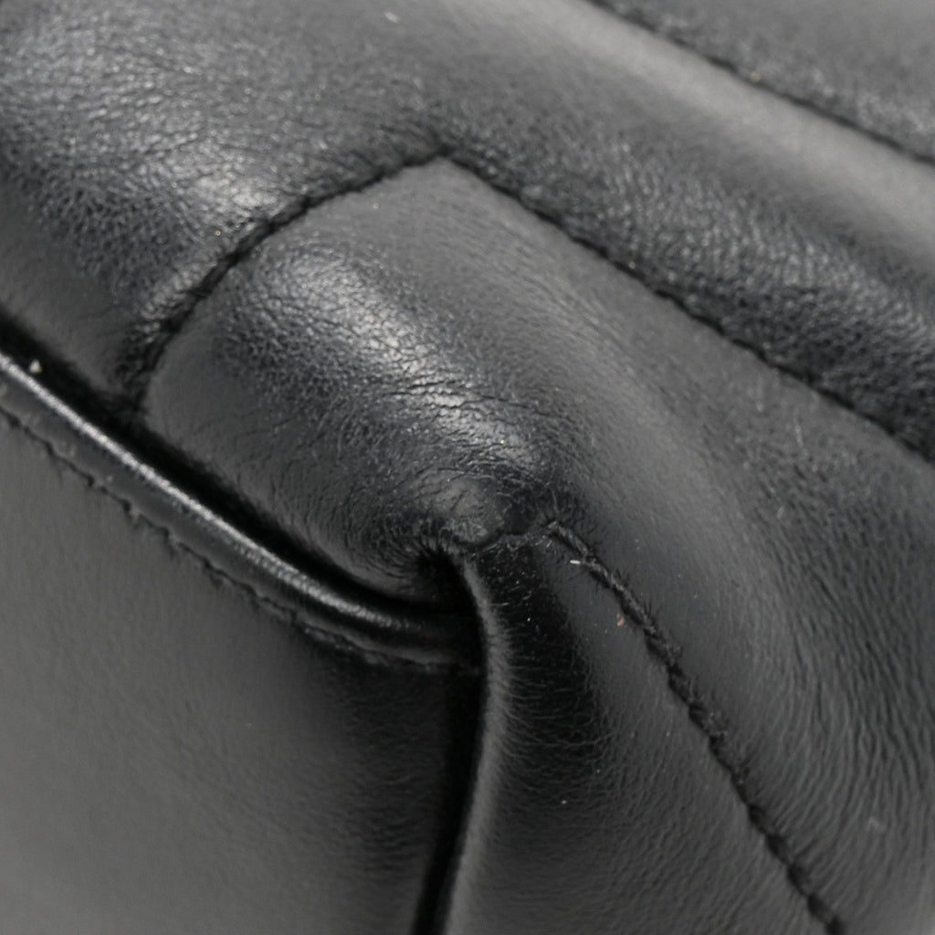 Calfskin Y Quilted Monogram Small Loulou Chain Satchel Black