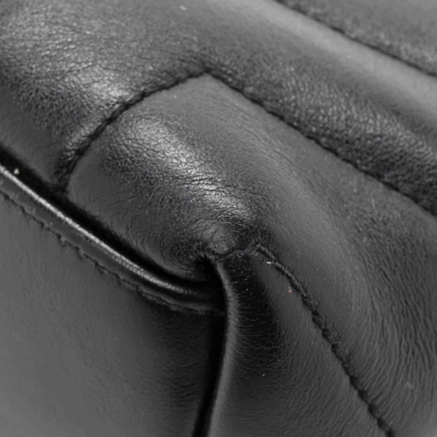 Calfskin Y Quilted Monogram Small Loulou Chain Satchel Black