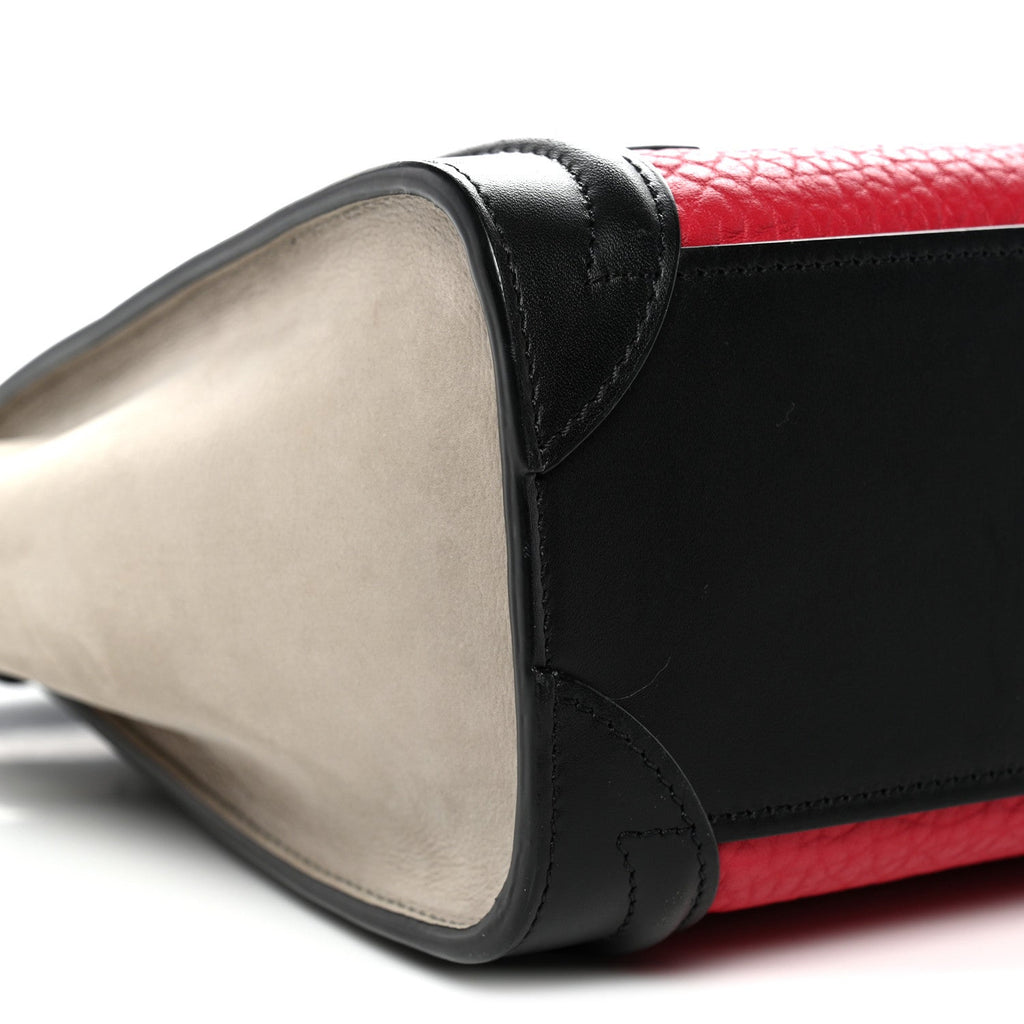 Bullhide Calfskin Nubuck Nano Tri-Color Luggage Bright Red