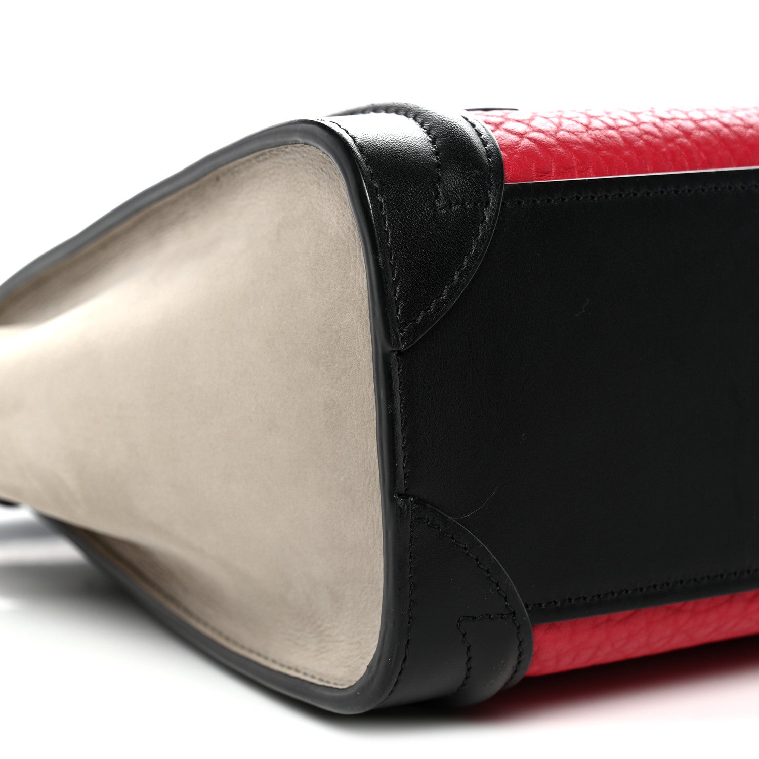Bullhide Calfskin Nubuck Nano Tri-Color Luggage Bright Red