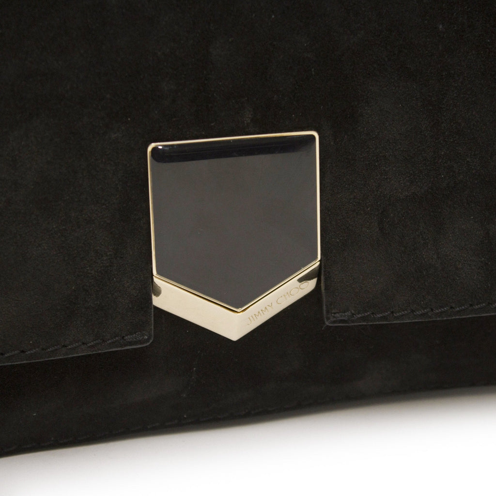 Jimmy Choo Cross Body Lockett  in Black, Suede
