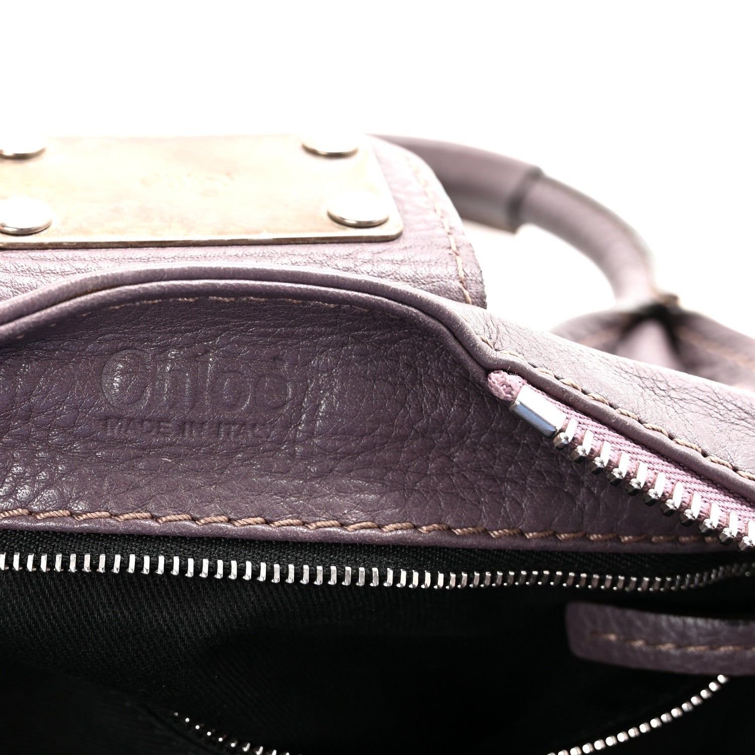 Calfskin Medium Paddington Satchel Purple