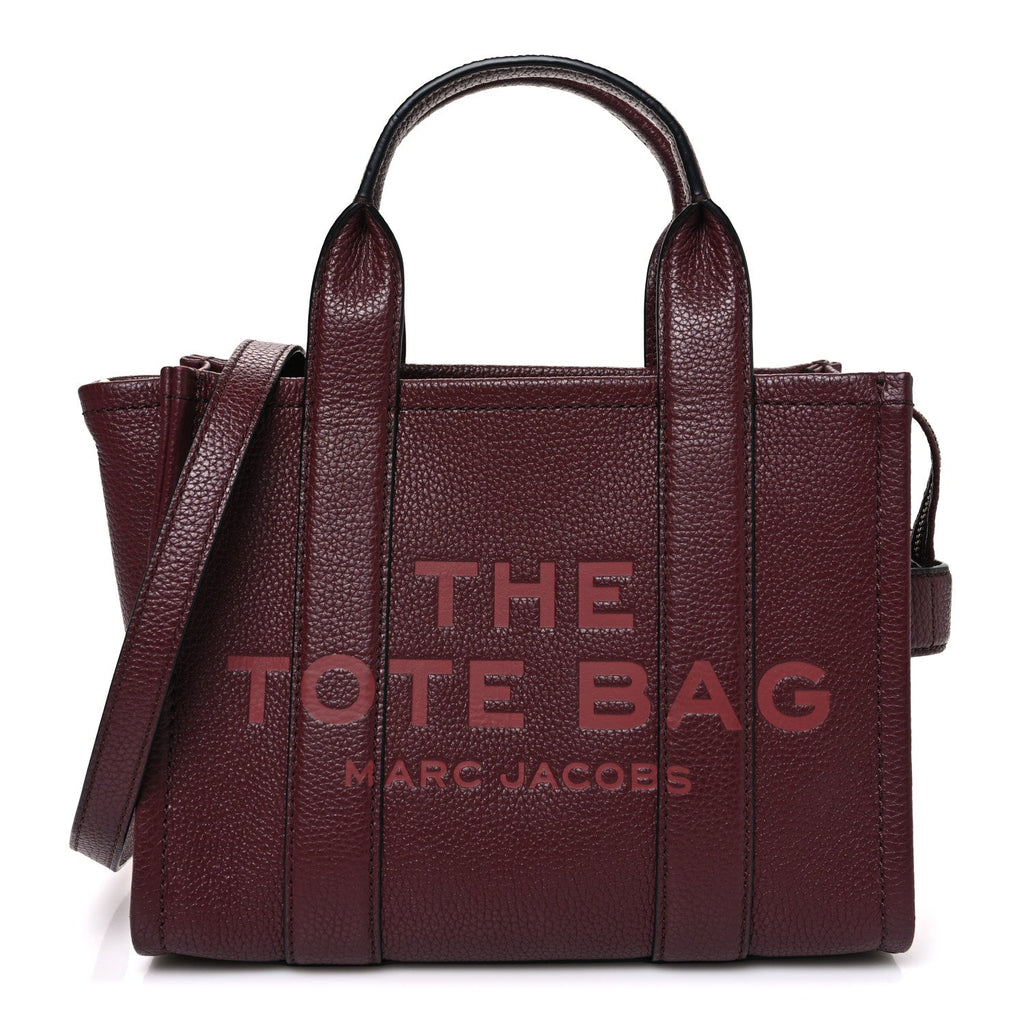 Grained Calfskin Small The Tote Bag Burgundy