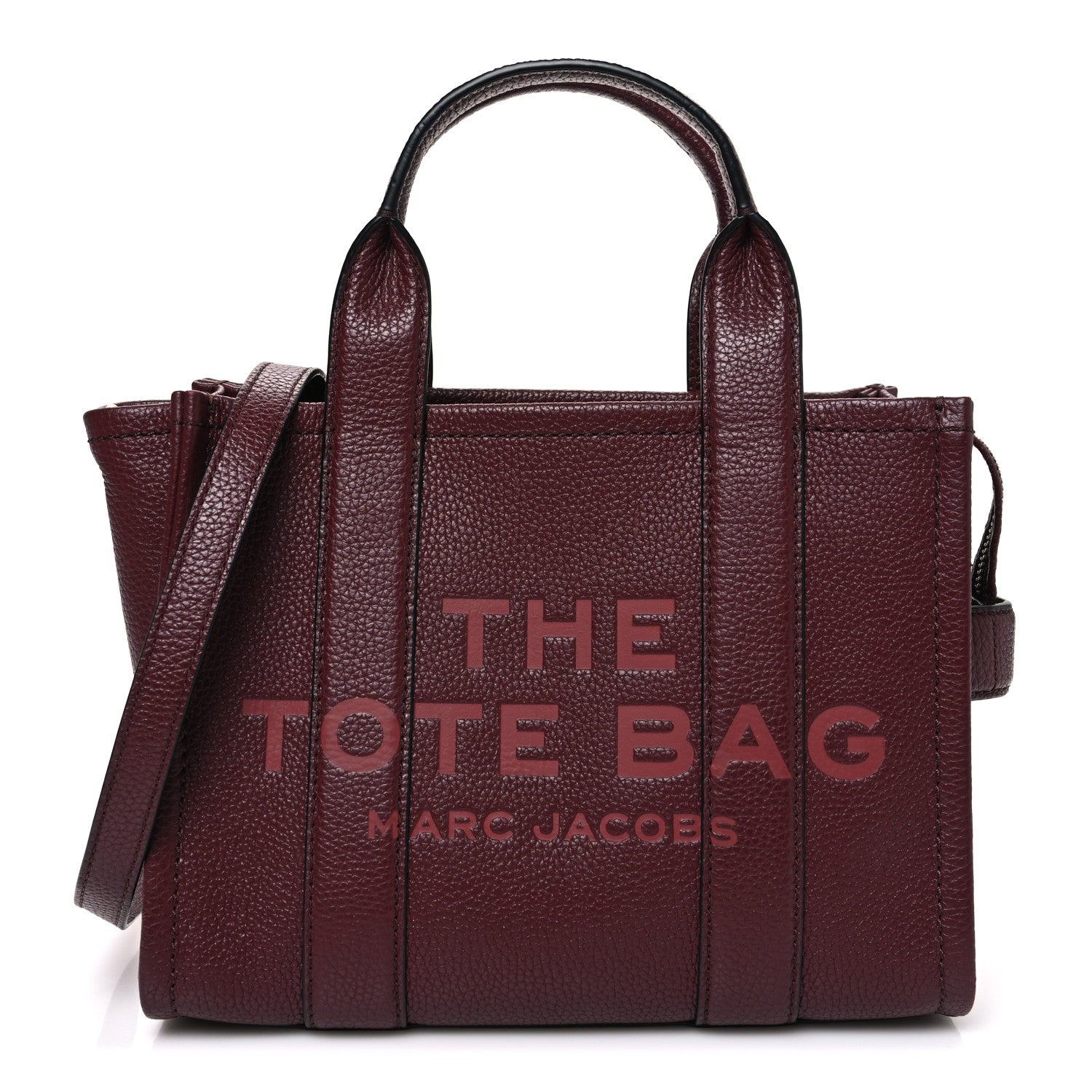 Grained Calfskin Small The Tote Bag Burgundy