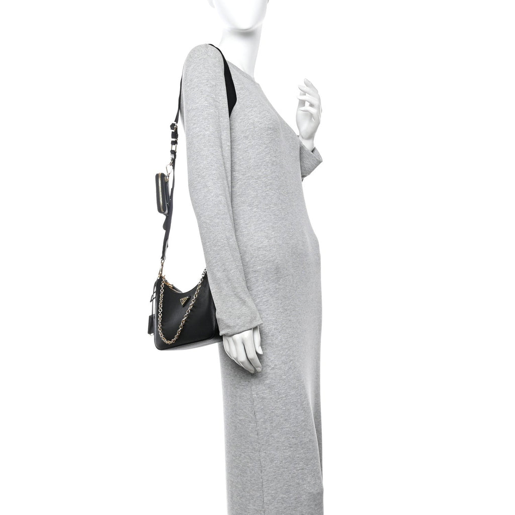 Saffiano Lux Re-Edition 2005 Shoulder Bag Black