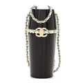 Lucite Lipstick Case On Chain Burgundy Blue