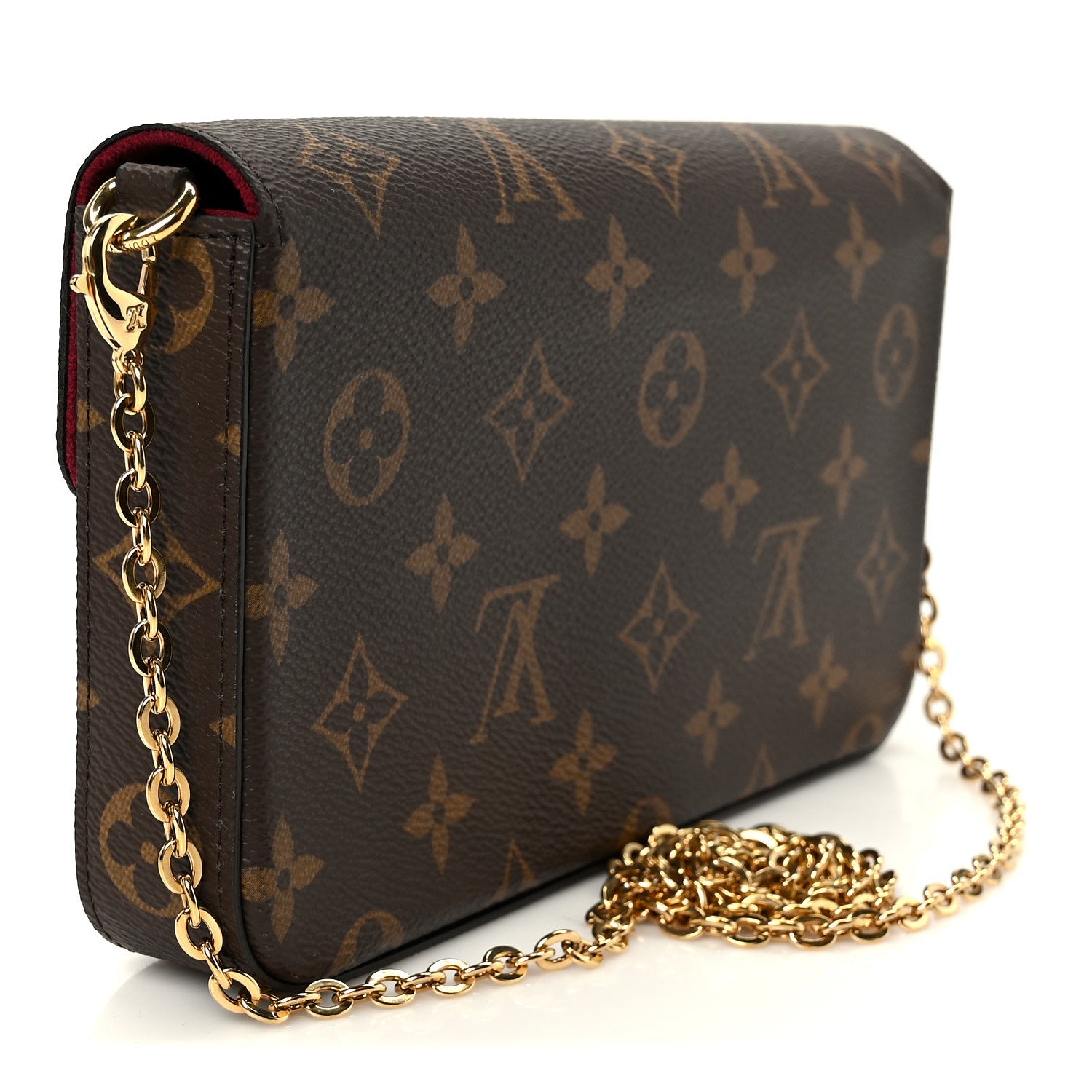 Monogram Pochette Felicie Chain Wallet Fuchsia