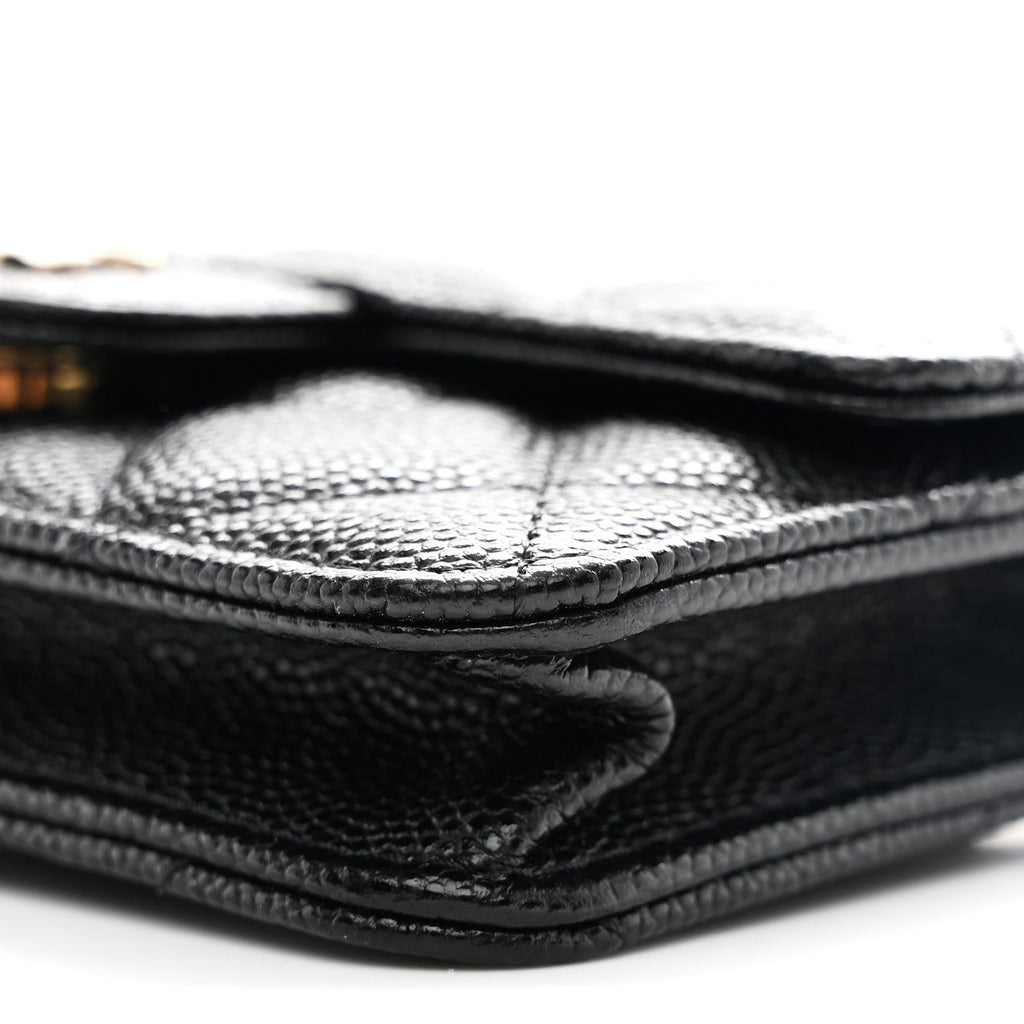 Caviar Quilted Mini Chain Bag Black